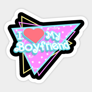 I Love My Boyfriend I Heart My Boyfriend Cute 80s Pastel Vintage Sticker